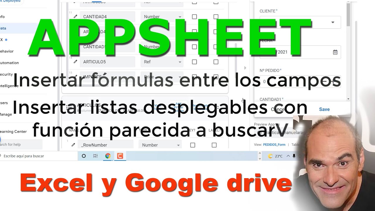 ▶APPSHEET EJEMPLOS EN ESPAÑOL Crear formulas entre campos de diferente tabla