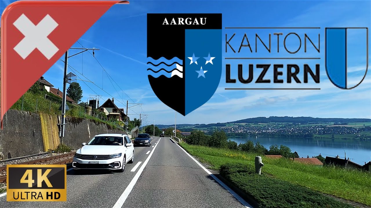 ВОЖДЕНИЕ В ААРГАУ-КАНТОН ЛЮЦЕРН, ШВЕЙЦАРИЯ I 4K 60fps
