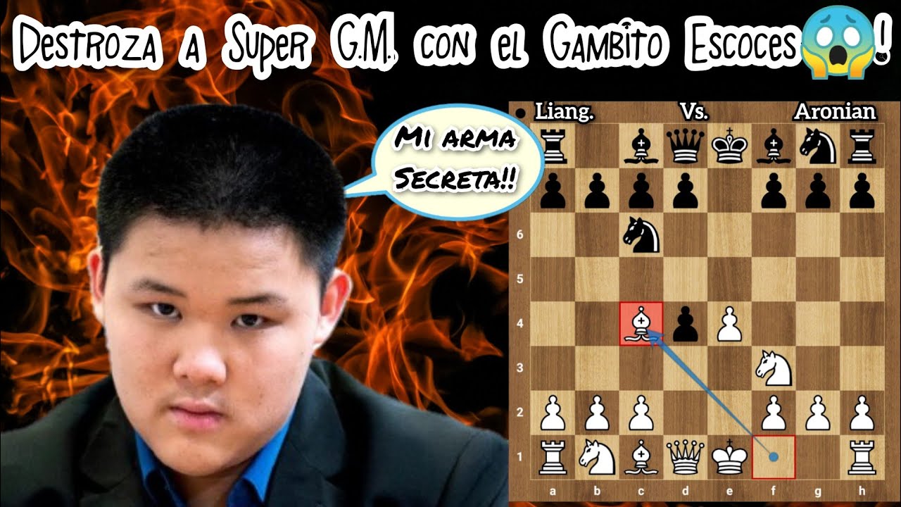 DESTROZA A UN SÚPER G.M. CON EL GAMBITO ESCOCÉS😱!! Liang vs. Aronian (Cto. de E.E.U.U. Ronda 5).