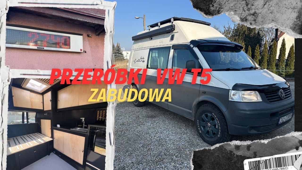 Przebudowa Volkswagen T5, budżetowa zabudowa wnętrza, meble, testy