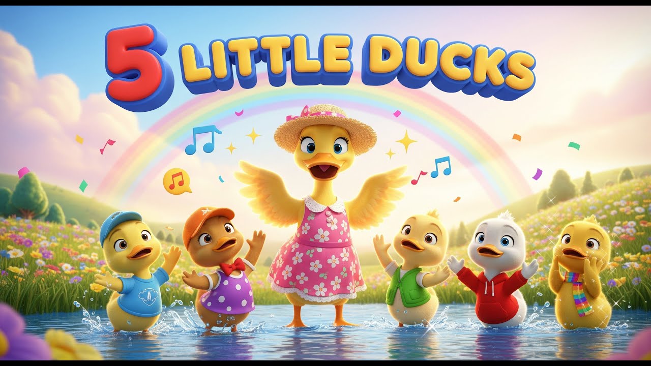 5 Little Ducks | Super Simple | Nursery Rhymes | Giggle Gummy | Sing Along | Five Little Ducks