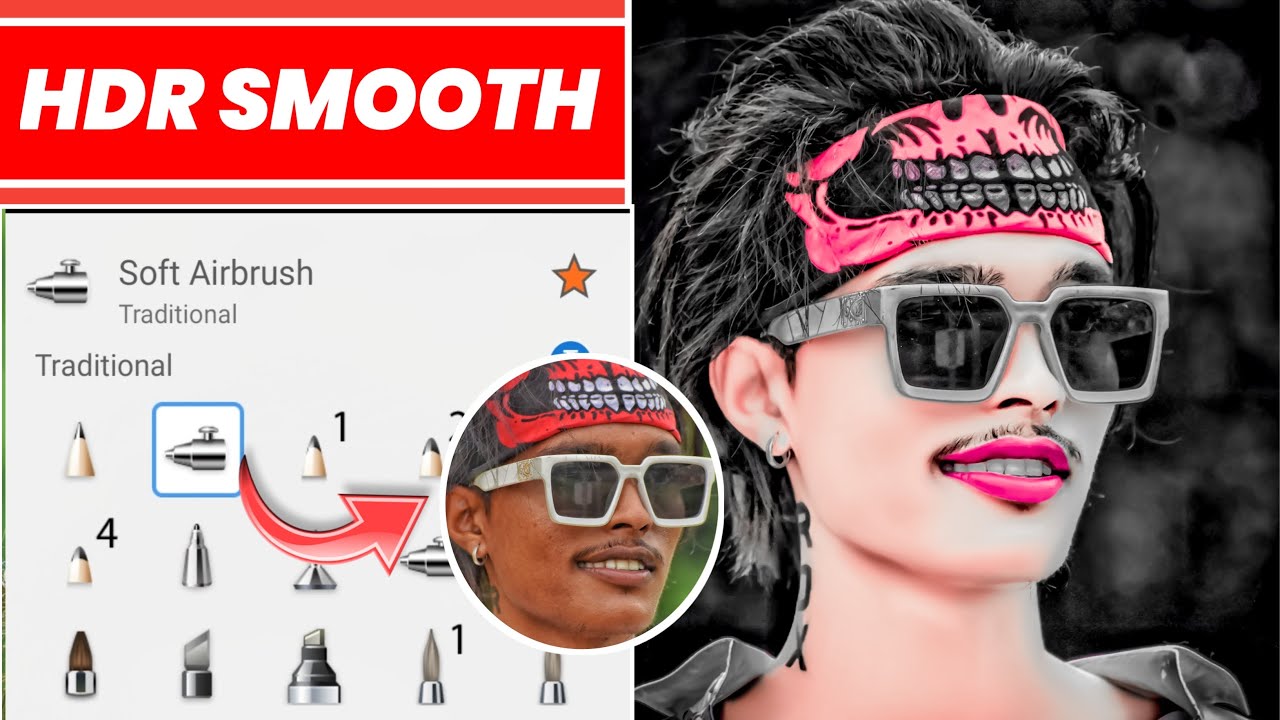HDR Face Smooth skin Whitening photo Editing || Autodesk Sketchbook skin Face painting Photo Editing