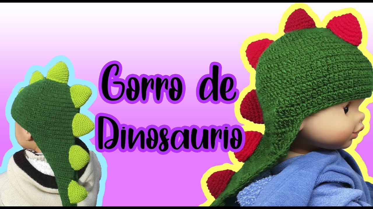 Como tejer Gorro de DINOSAURIO para BEBE #Crochet 😍❤️🦖
