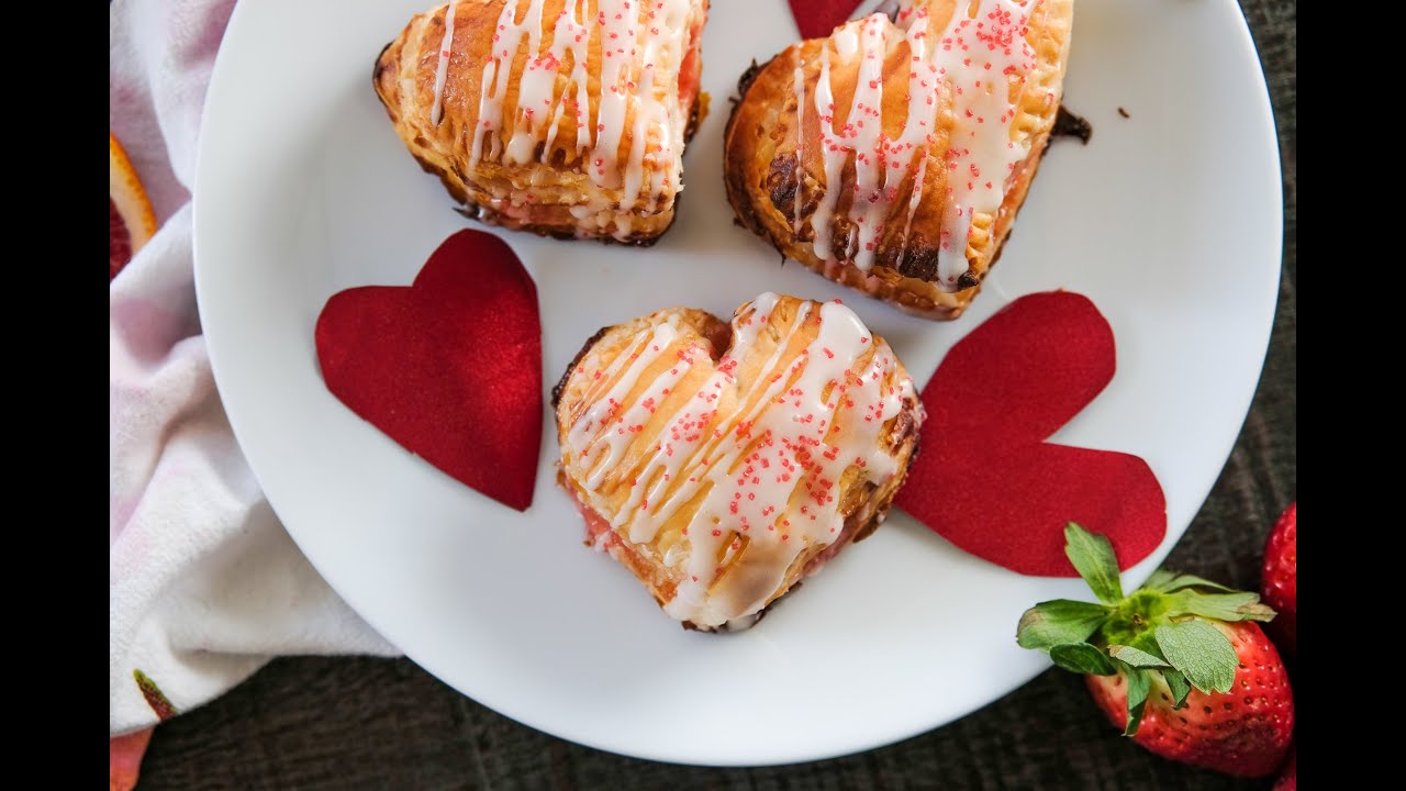 Valentines Day Breakfast Recipe: Heart Shaped Strawberry Pop-Tarts by Everyday Gourmet with Blakely