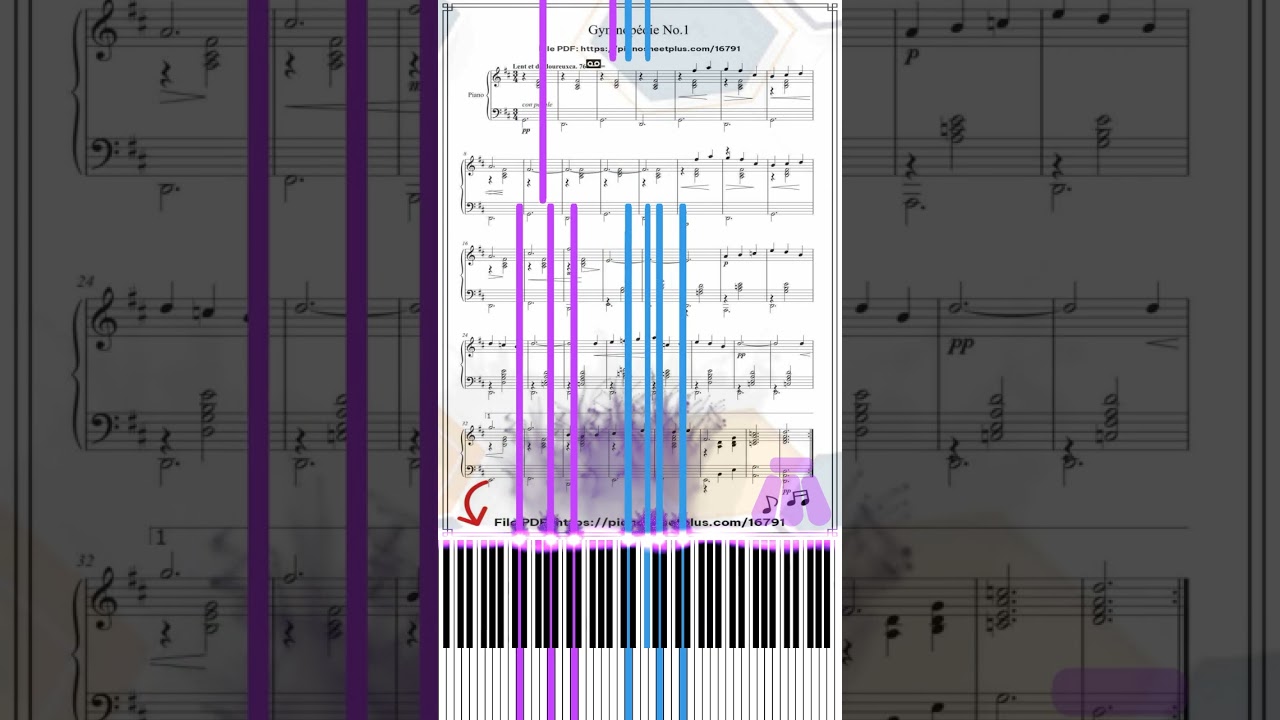 Free Piano Sheet Gymnopédie No. 1 by Erik Satie