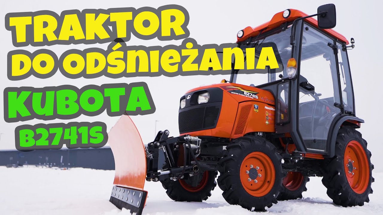 Ciągnik do odśnieżania :: Kubota B2741S + hydrauliczny pług do śniegu :: 4FARMER :: Traktor.com.pl