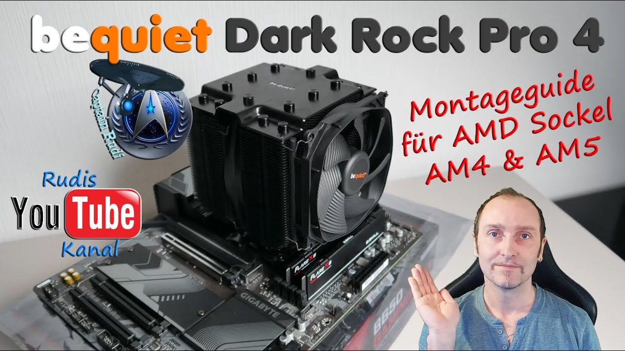 bequiet Dark Rock Pro 4 auf AMD Sockel AM4 & AM5 verbauen!  Montageguide - Schritt für Schritt Guide