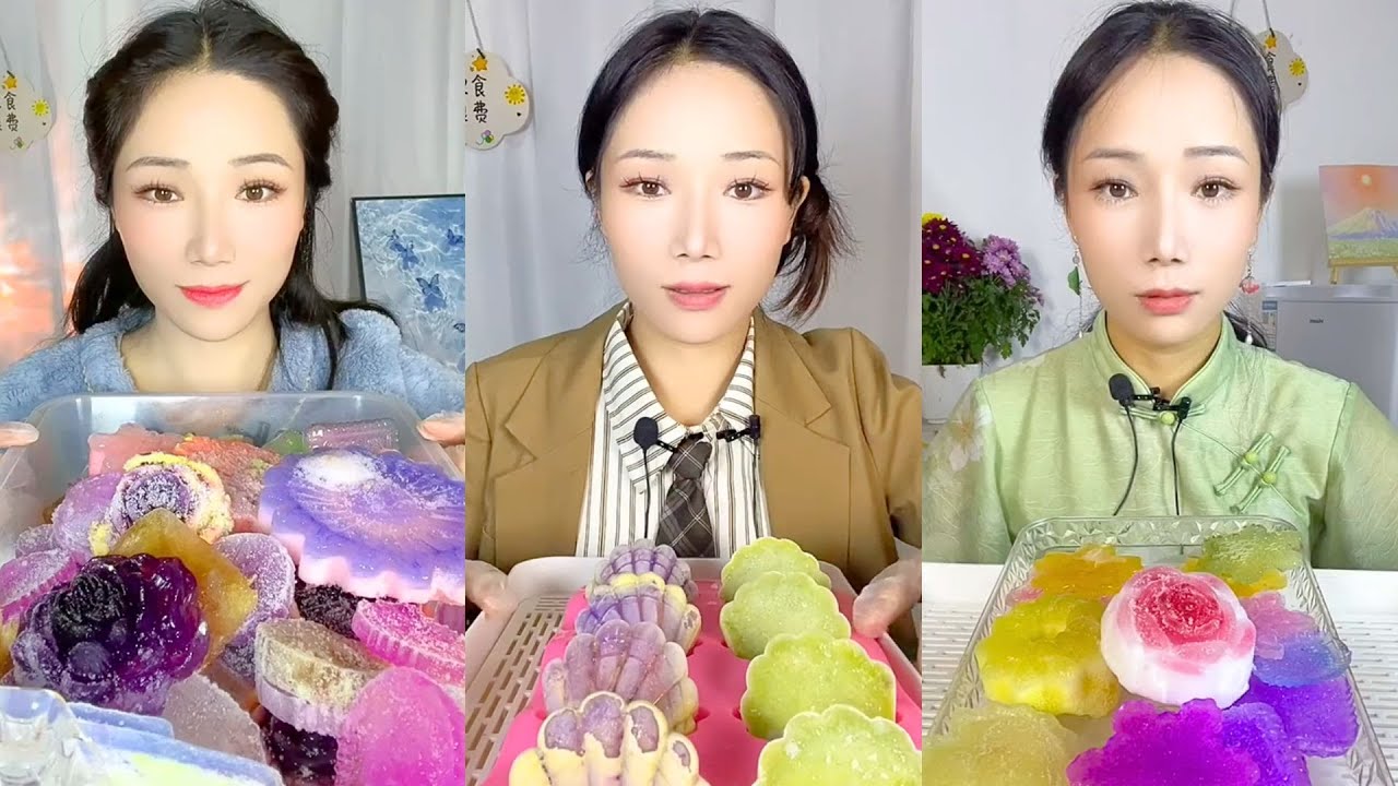 ASMR Colorful Ice Mukbang Eating Show | Satisfying Crunch & Relaxing Sounds | #169