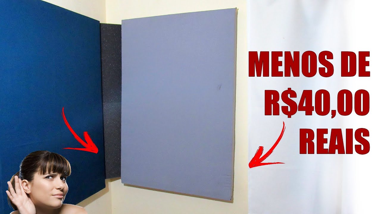 COMO FAZER UM PAINEL DE TRATAMENTO ACÚSTICO EM CASA (DIY) - Teste de som no final do vídeo