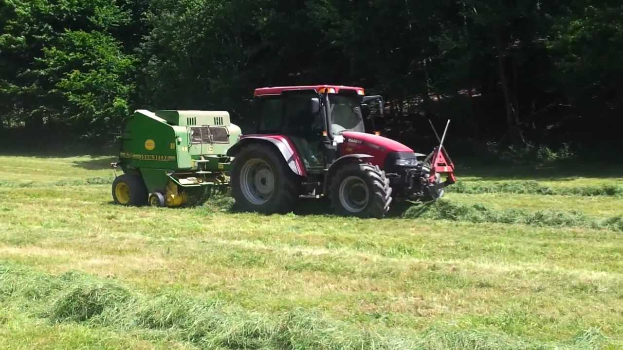 2 Schnitt 2012 mit Rundballenpressen Case Jxu 115 und John Deere 575