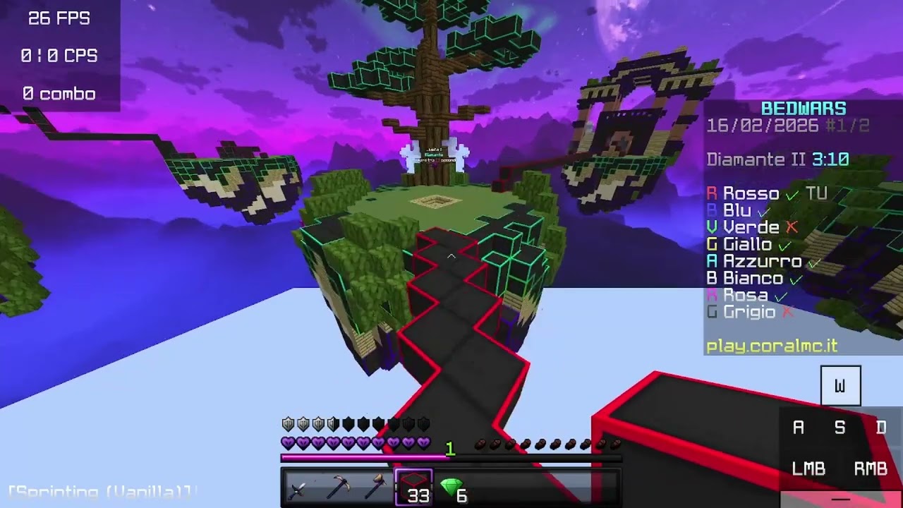 20 MINUTI DI BEDWARS UNCUT SU CORALMC