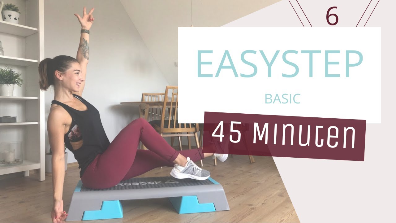 Step Aerobic Basic - Grundschritte verändern und kürzen // EasyStep 6 // 45 Min // 22.07.20