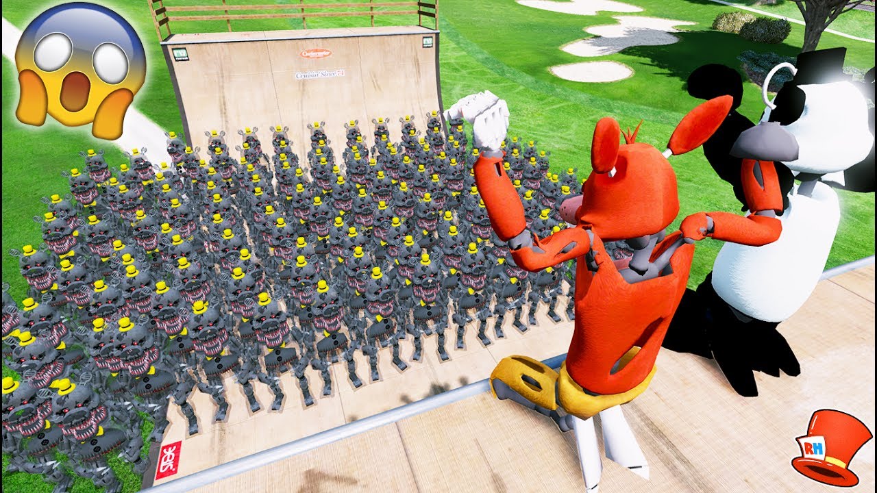 CAN FOXY & PANDA FREDDY HIDE FROM THE NIGHTMARE CLONE ARMY? (GTA 5 Mods FNAF RedHatter)