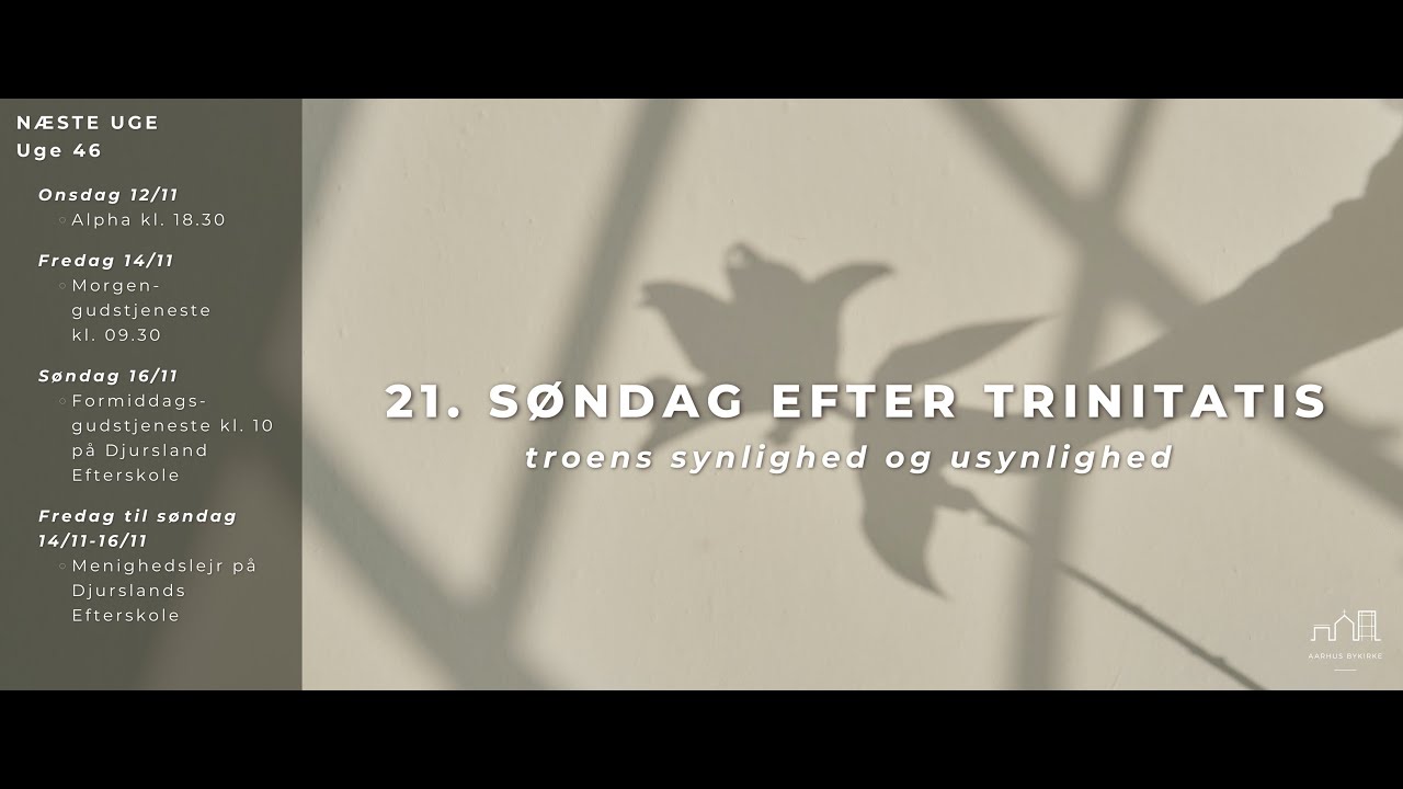 21. Søndag efter Trinitatis - Troens synlighed og usynlighed