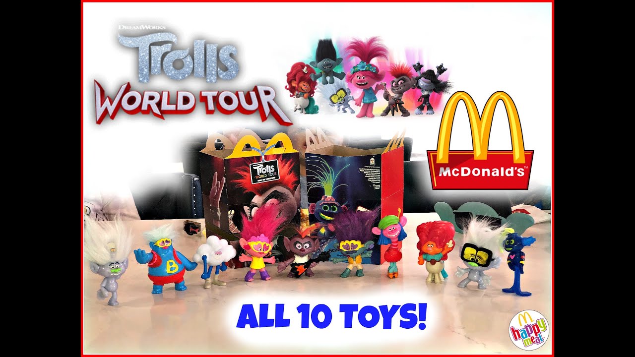 TROLLS WORLD TOUR Movie MCDONALDS Happy Meal Toys! All 10! April 2020