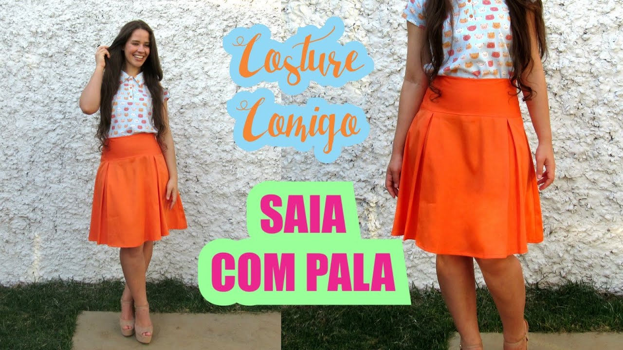 Como fazer saia com pala e pregas | Ellen Borges