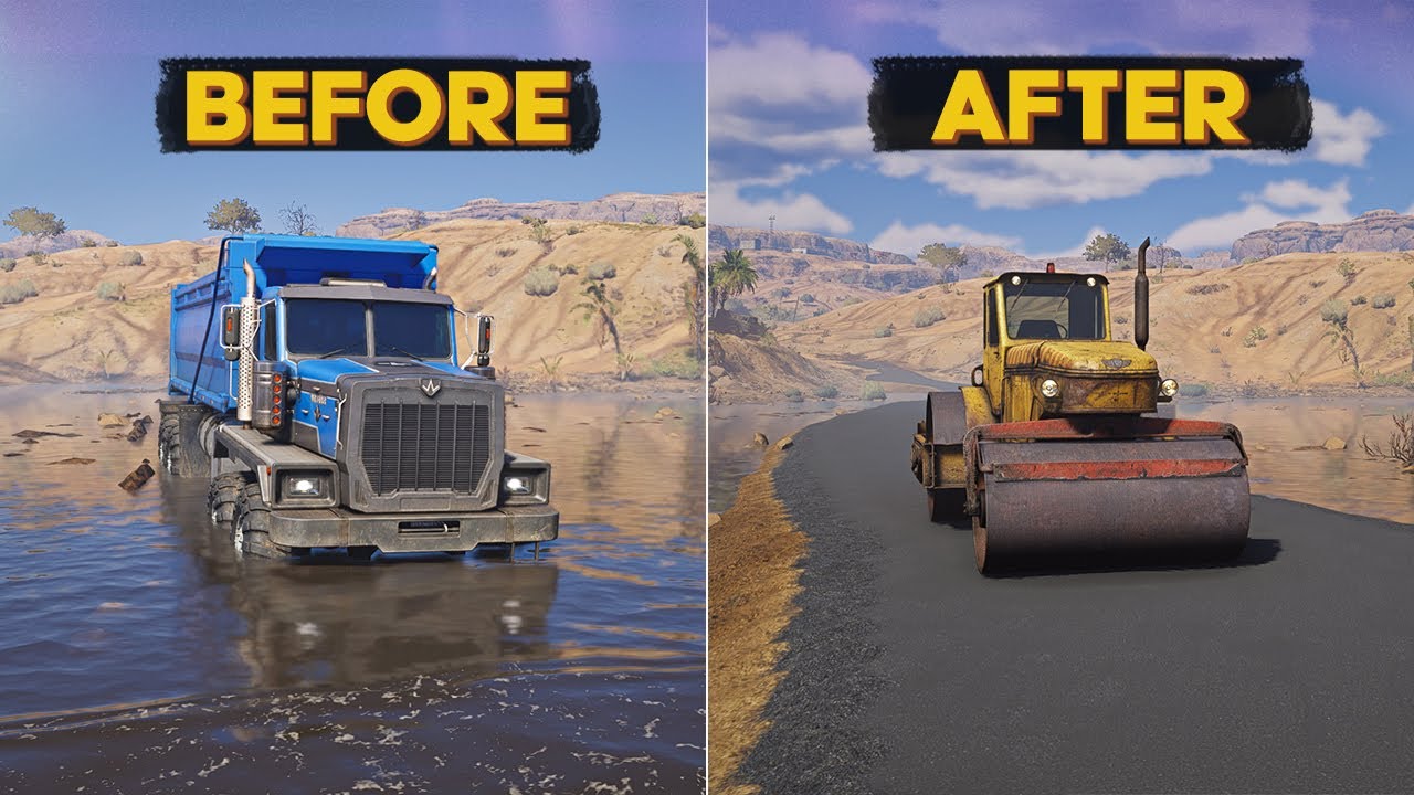 Turning a Flooded Path Into a Smooth Road – RoadCraft Extreme Off-Road Engineering!