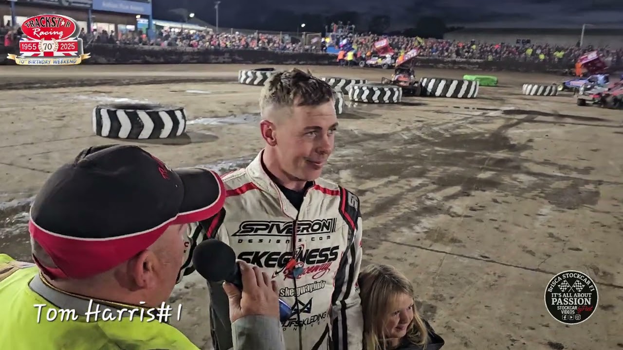 Tom Harris #1 right after his 2025 World Triumph At King's Lynn 13.9.25 🏁 🇬🇧 🏆 