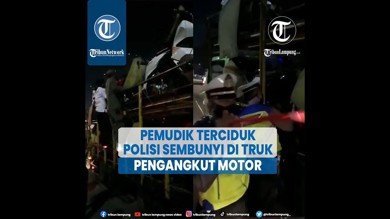 Viral Pemudik Terciduk Polisi Sembunyi di Truk Pengangkut Motor