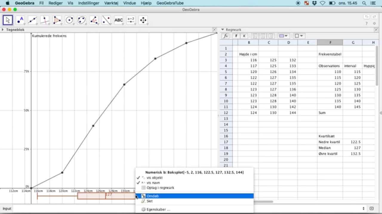 GeoGebra L4 - Deskriptiv statistik med grupperede data