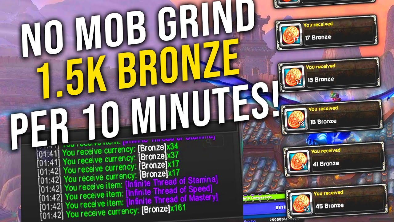 No Mob Grind Method of Farming 1.5k Bronze Every 10 Minutes - MoP Remix