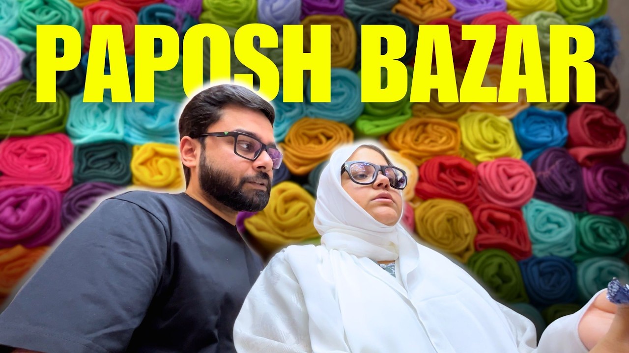 Paposh Market Dupatta Shopping in Karachi! Challenge Bangya 😂 KababJees Kay Lush Khanay!