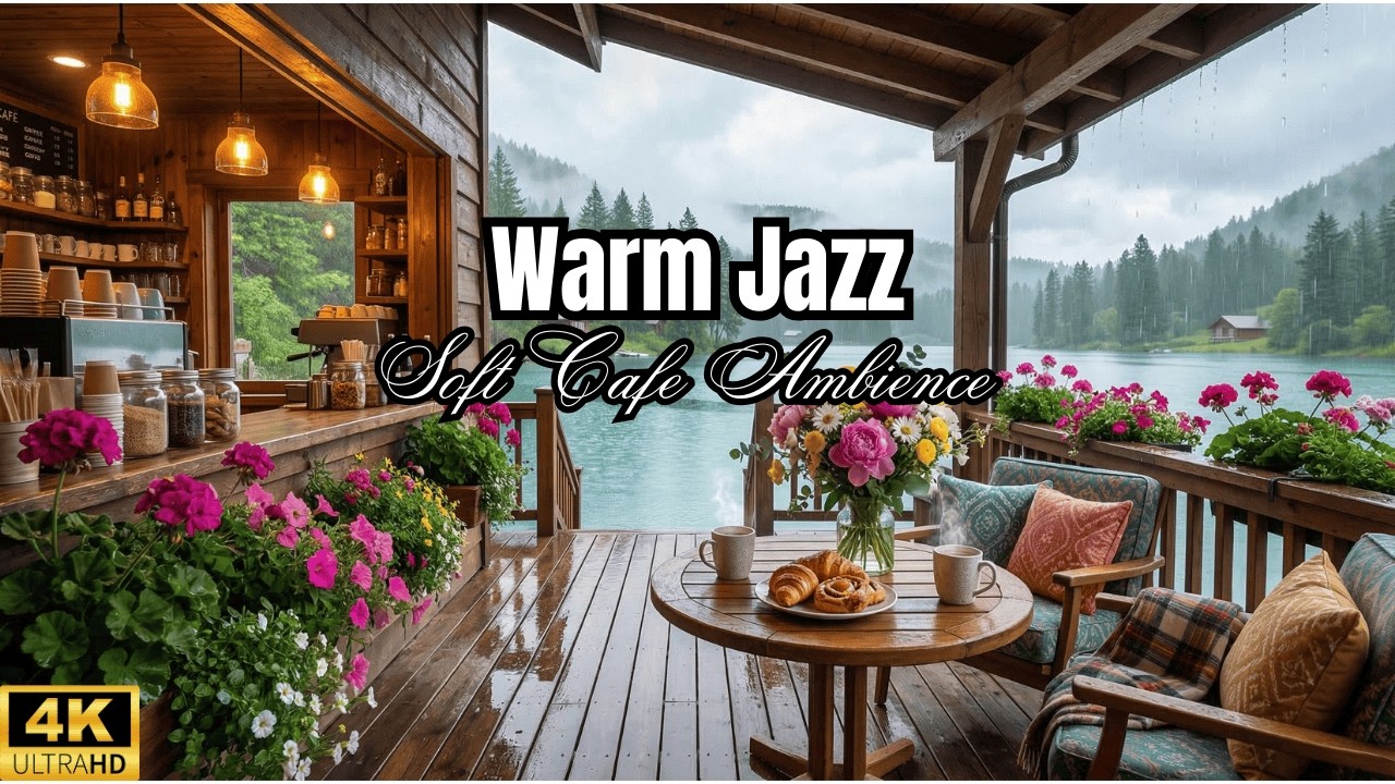 Quiet Rainy Night Café Jazz ☔ Relaxing Piano Trio Background Music