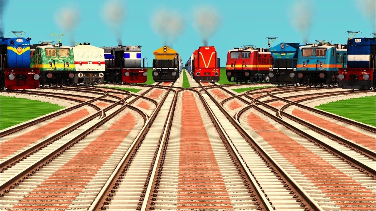 Realistic Railgadi Crossing Track On Over High Speed Crossing ll Trains Simulator game ll train game