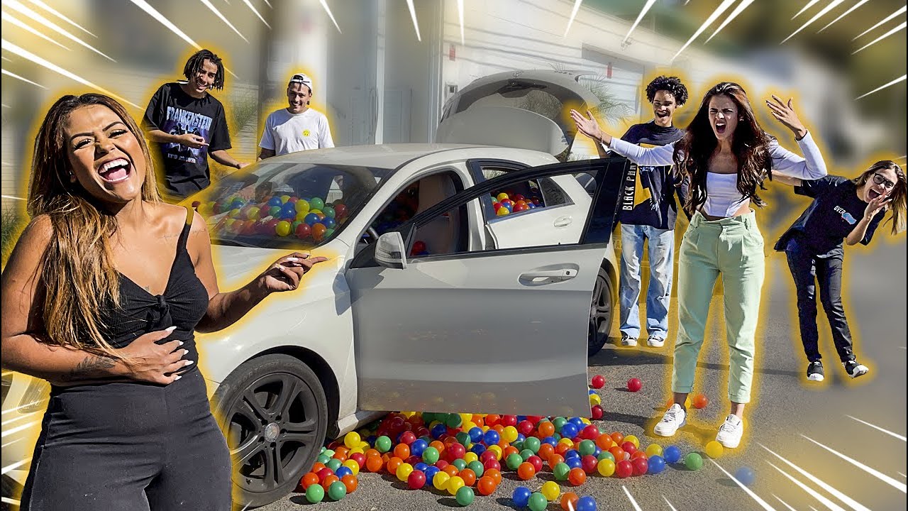 ENCHEMOS O CARRO DA GLENDA COM BOLINHA DE PISCINA!!!