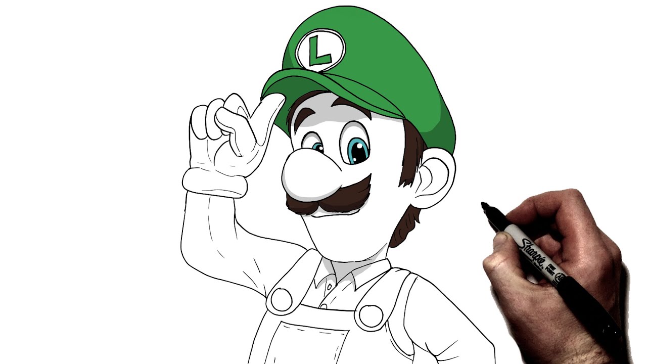 Как нарисовать Луиджи | Шаг за шагом | Super Mario Bros