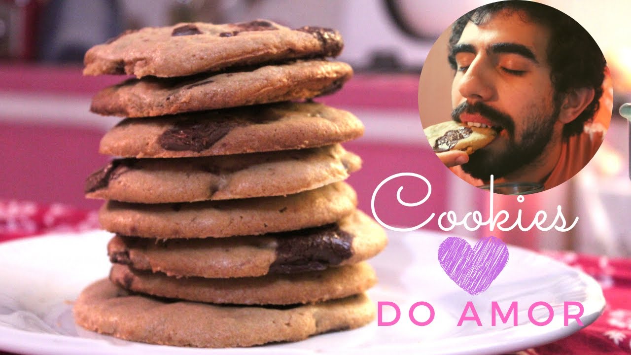 Cookies de chocolate do amor - ovo-lacto-vegetariano