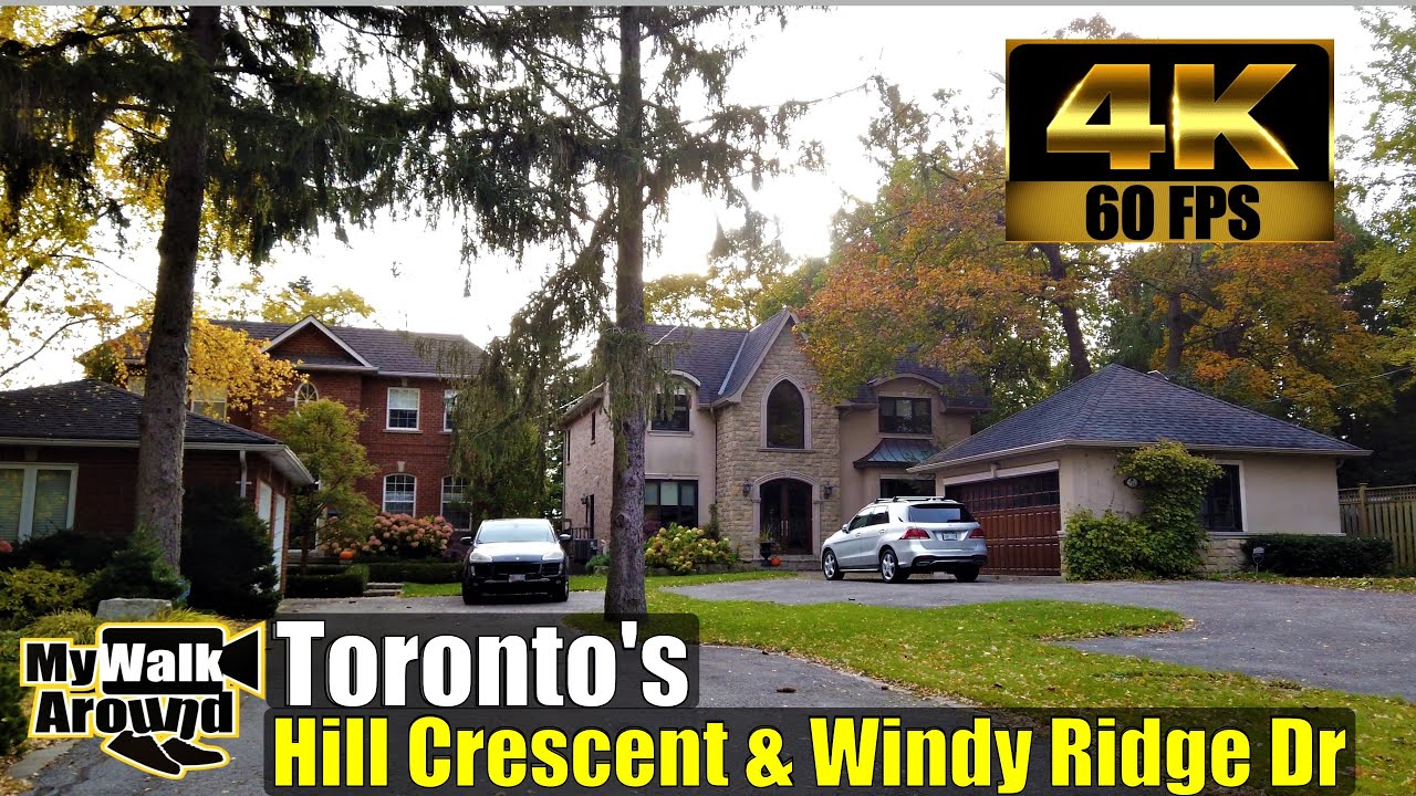Toronto's beautiful Hill Crescent & Windy Ridge Drive - a 4k video walking tour