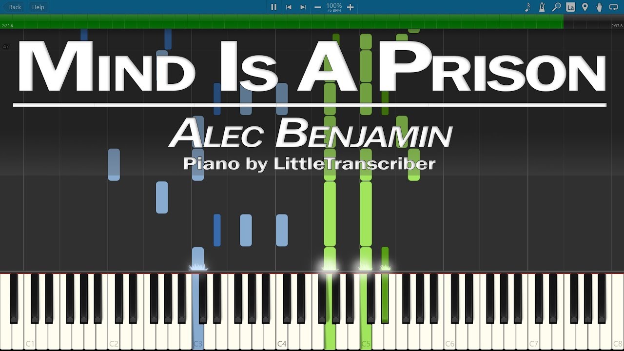 Alec Benjamin - Mind Is A Prison (Piano Cover) Synthesia Tutorial by LittleTranscriber