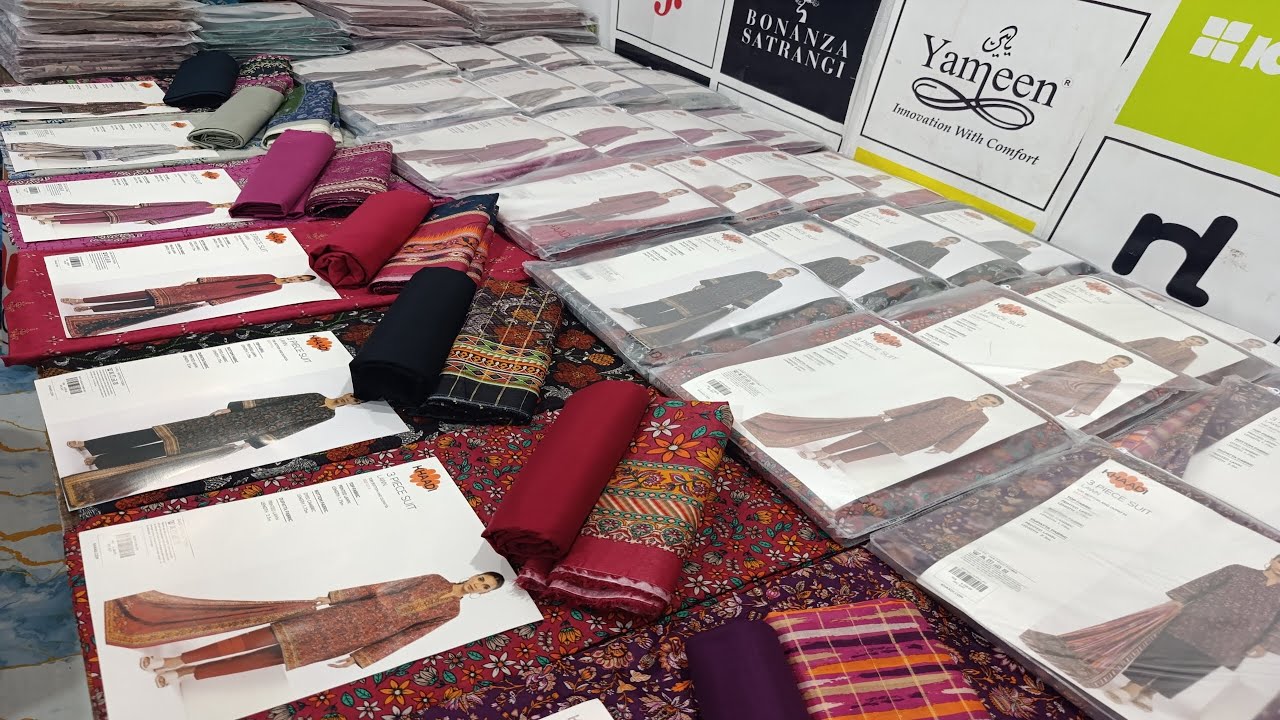 KHAADI 3 printed lawn collection whole sale market ladies souit UN-stitched 3pcs ladies souit 