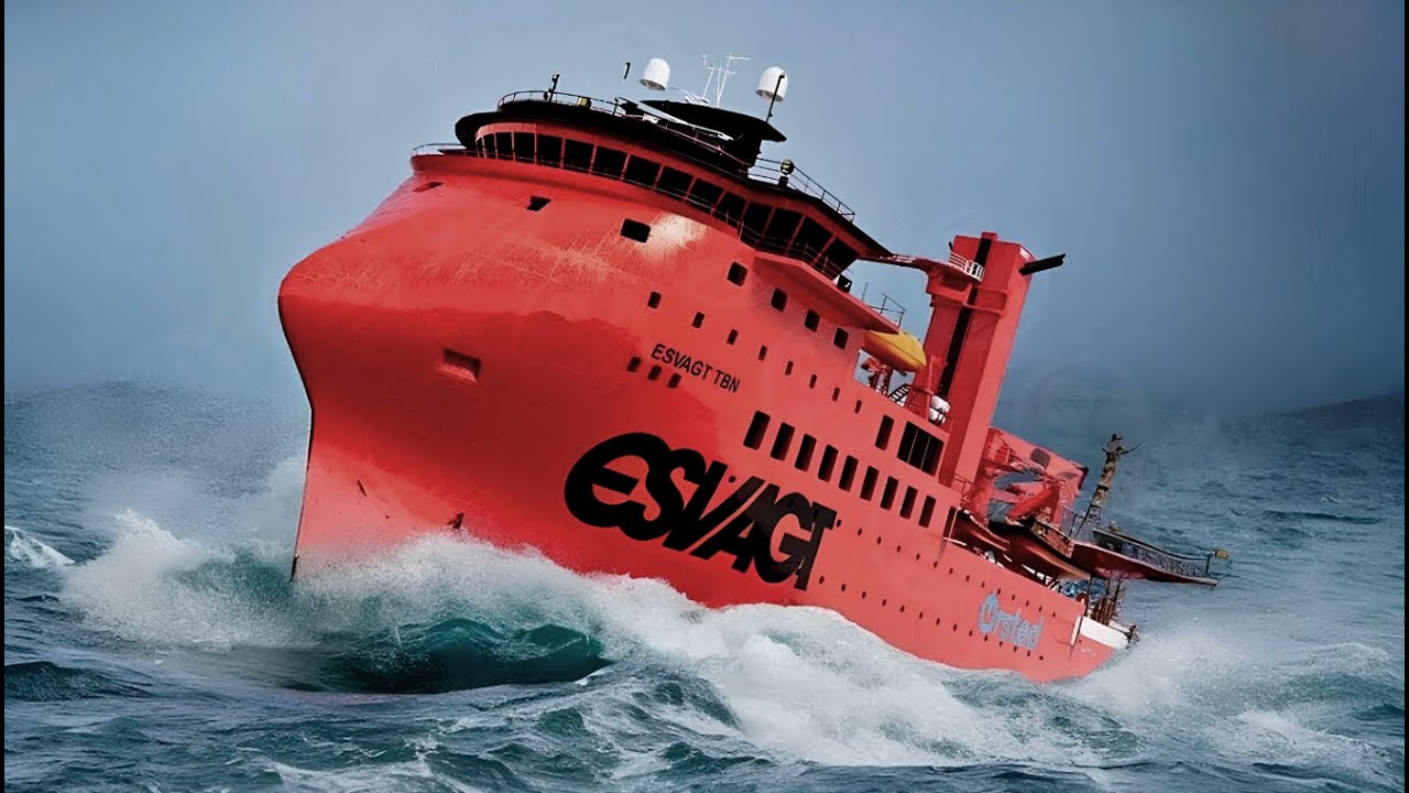 Universal Supply SHIPS Perform DANGEROUS WORK on MONSTER WAVES In Storm