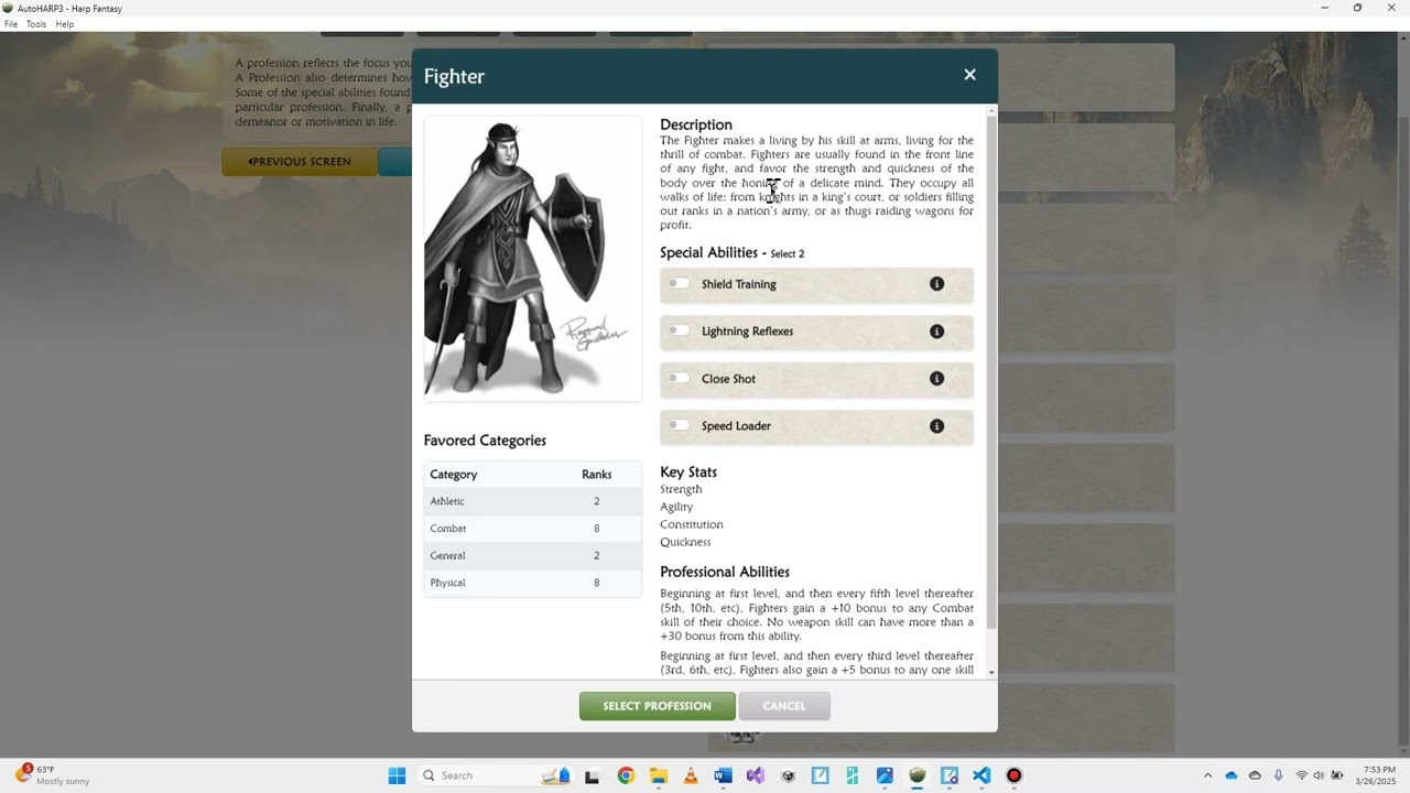 AutoHARP3   Creating a New Character Sheet