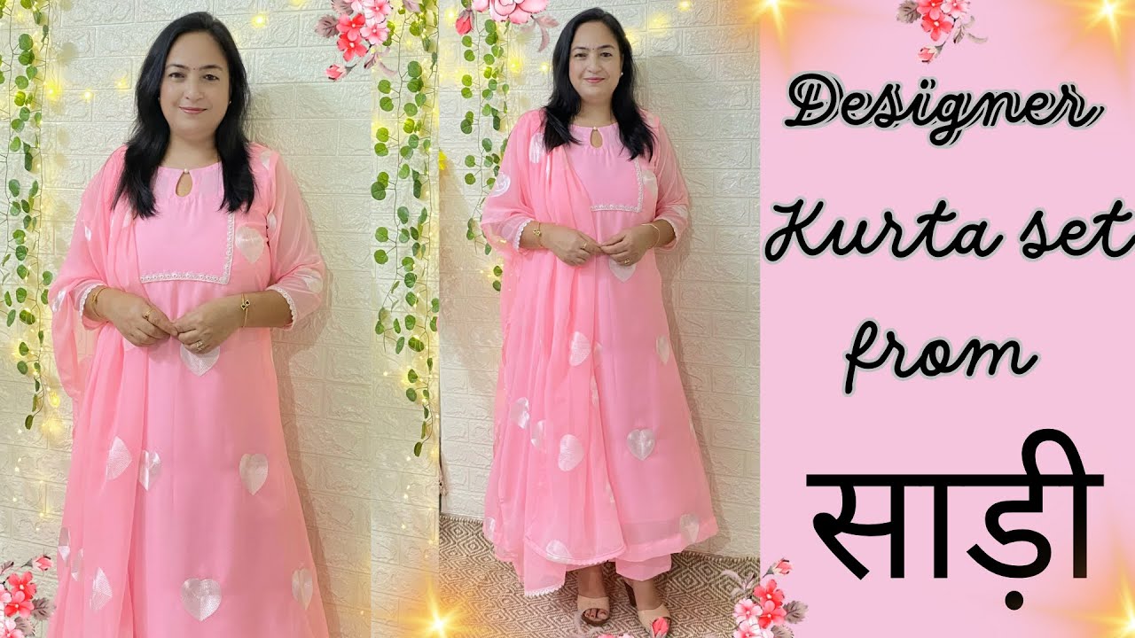 Reuse Old Saree|Saree Reuse Ideas|kurta Set From Saree|Designer kurti cutting #ashigautam  #saree