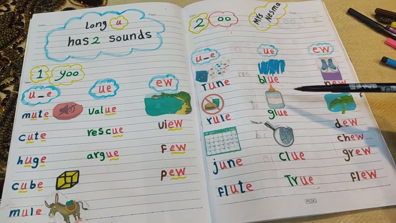 oxford phonics (long vowel U ) مش هتتلغبط تانى مع احلى تقسيمةفى اللونج U الطماع(u_e *ue *ew *ui *ou)