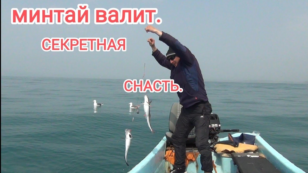 Ловля минтая. Рыбалка на минтая. Минтай 2022.минтай с лодки.ловля минтая в Приморье