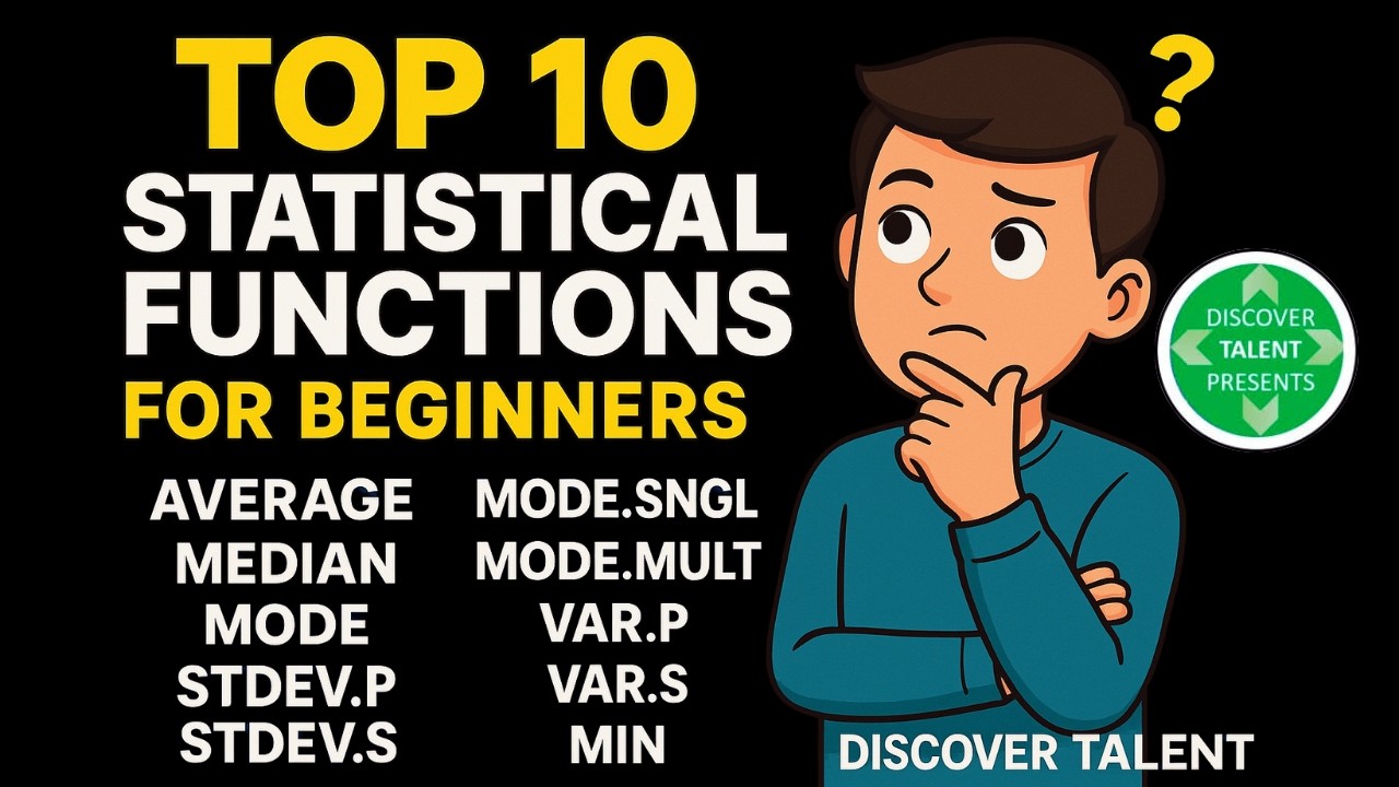 Top 10 Statistics in Excel 📊 | Beginner&rsquo;s Guide to Data Analysis