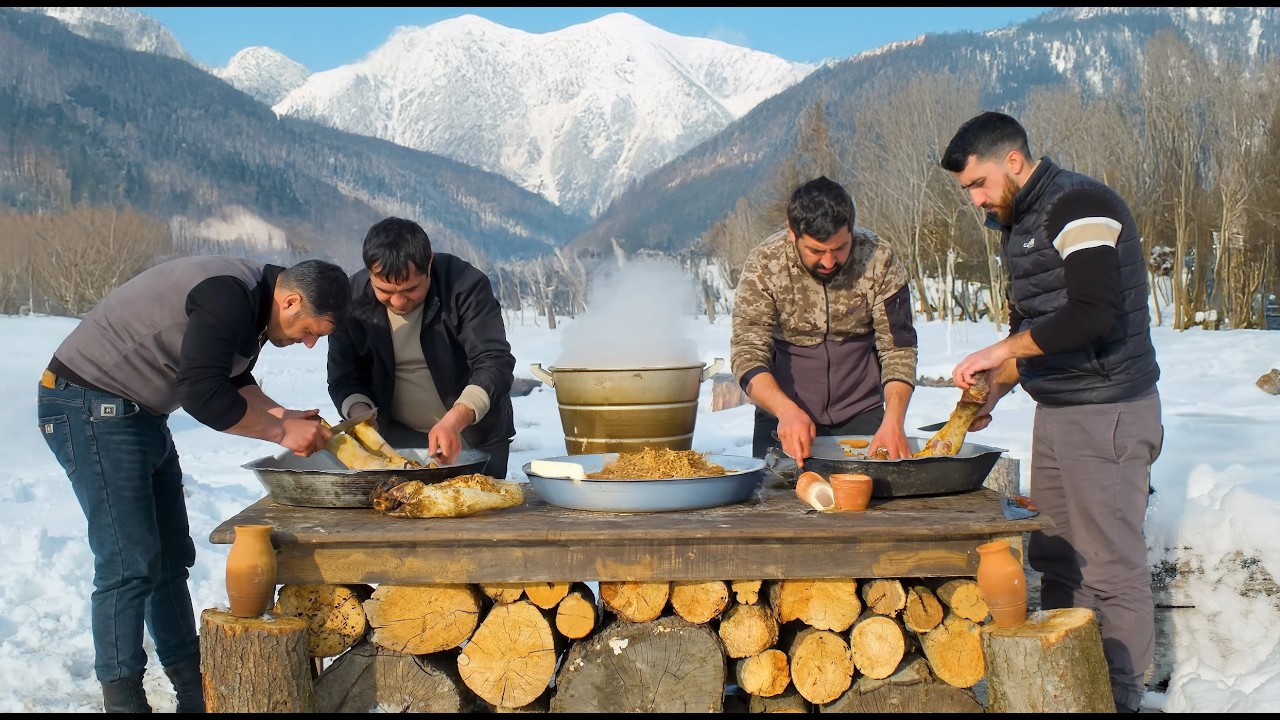❄️ Snowy Mountain Magic: Cooking Khash in the Frosty Wild!