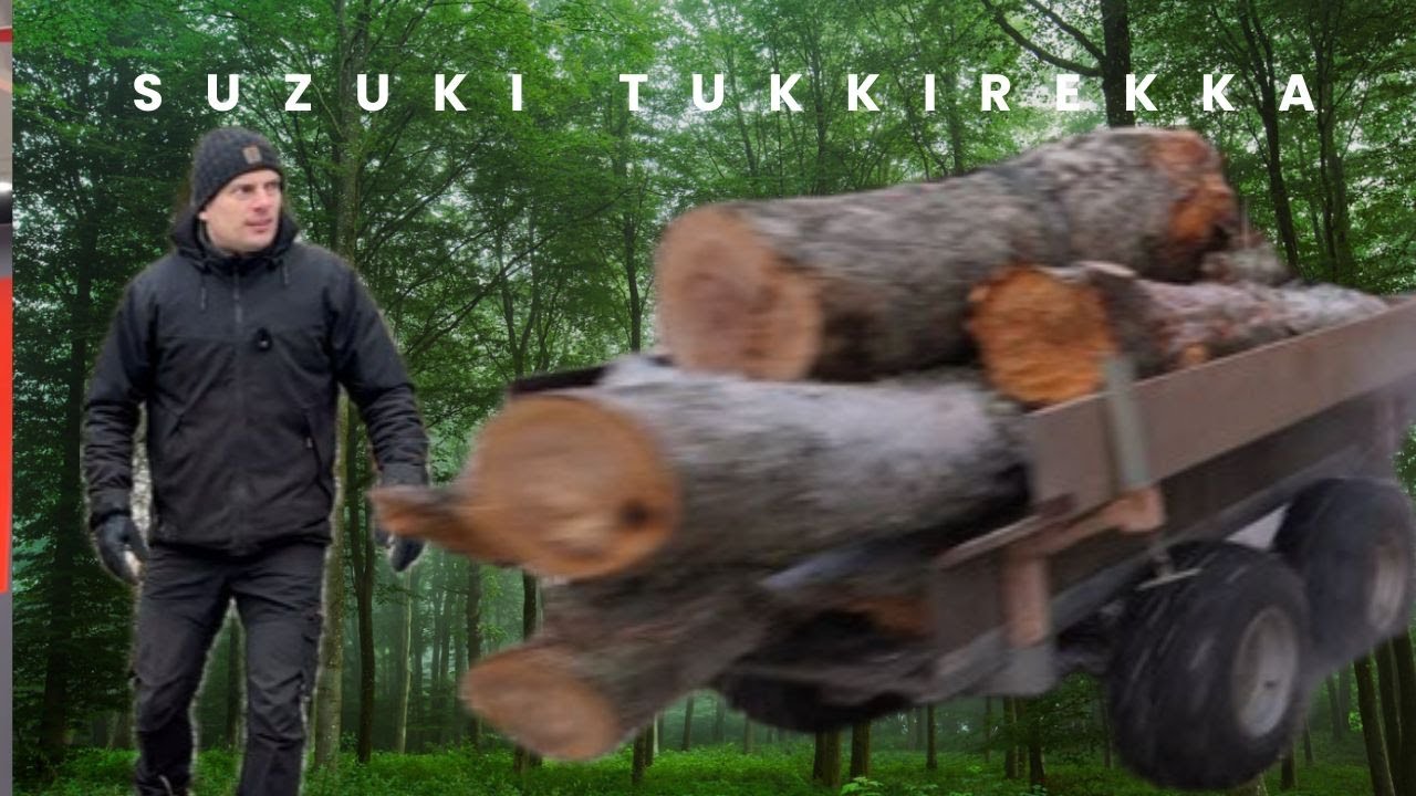 Tukkikärryn nostimen käyttöä Suzukin perässä.