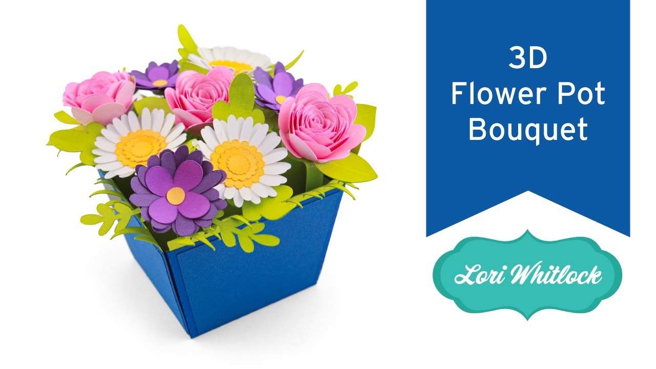 3D Flower Pot Bouquet