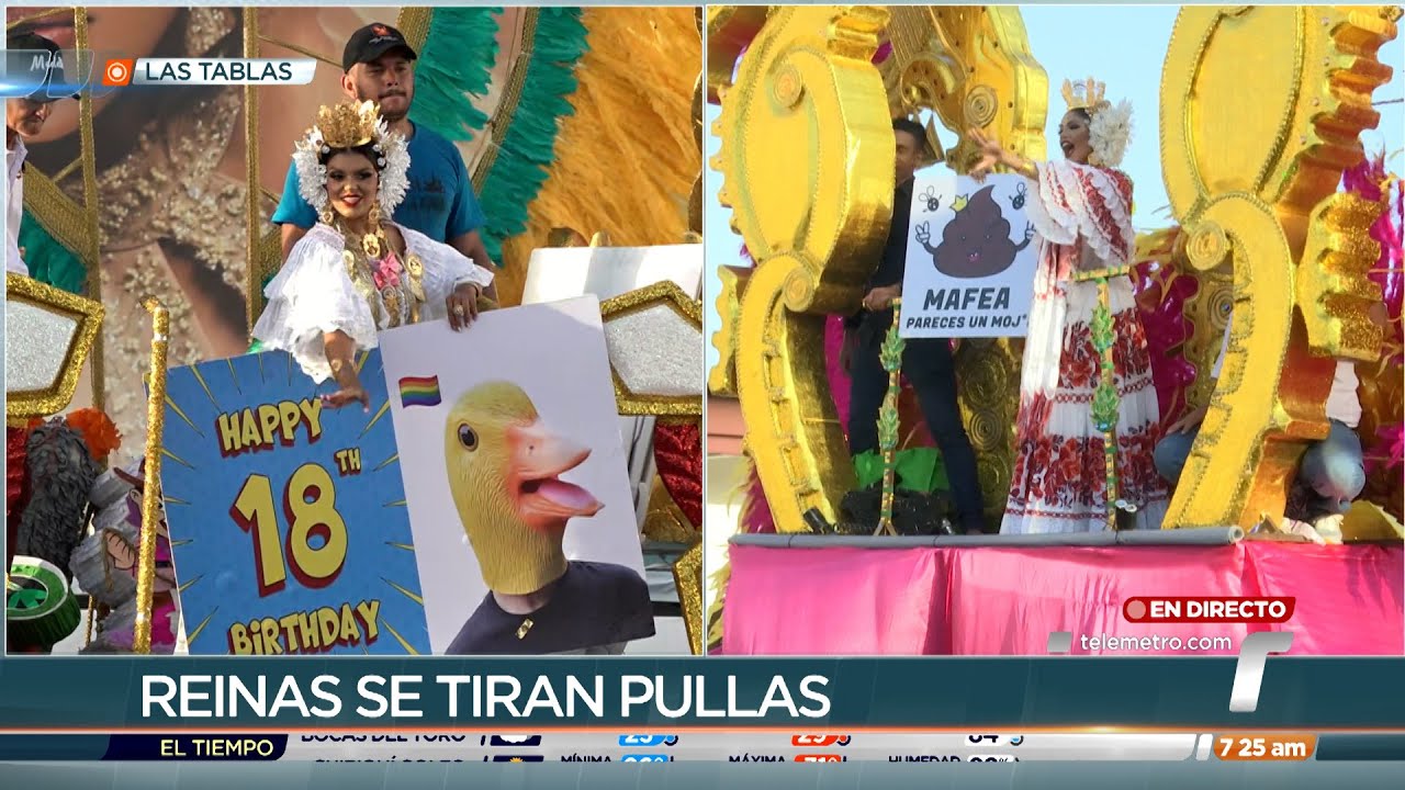 Topón del Carnaval de Las Tablas: Reinas de Calle Arriba y Calle Abajo cara a cara