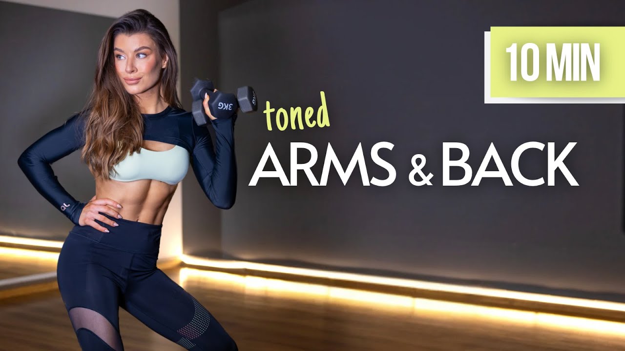 10 MIN No repeat ARMS & BACK All Standing Upper body workout with dumbbells No jumping | Julia Mazur