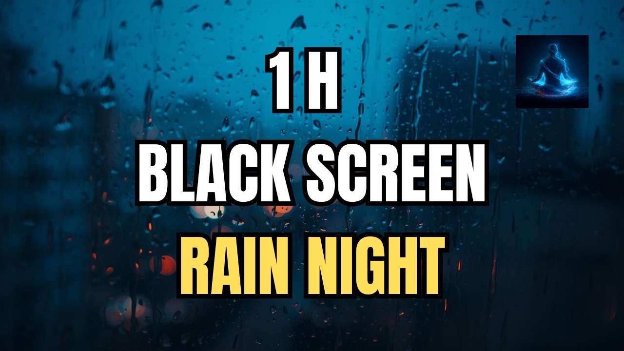 Rain on Window at Night 🌧️ Sleep Better Tonight (BLACK SCREEN 1 HOUR)