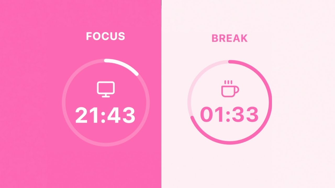 pomodoro study timer 🎀 binaural beats + ambient music | 25/5 timer for deep focus | 2 hours
