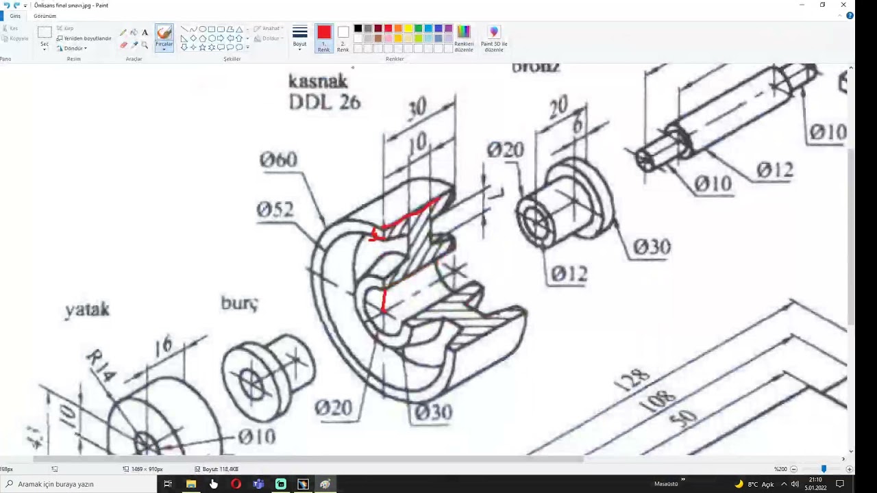 Kasnak Çizimi - (Shaft - Revolve)