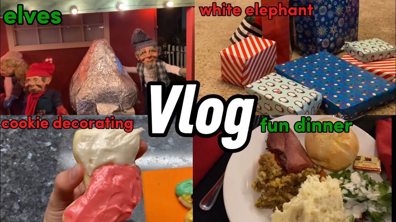 white elephant, elves, cookie decorating, fun dinner | Vlogmas 6