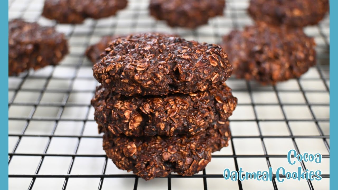 [ASMR] 🍪 Make healthy snack in 3mins | Cocoa Oatmeal Cookies | Easy & Delicious Recipe! 🍫